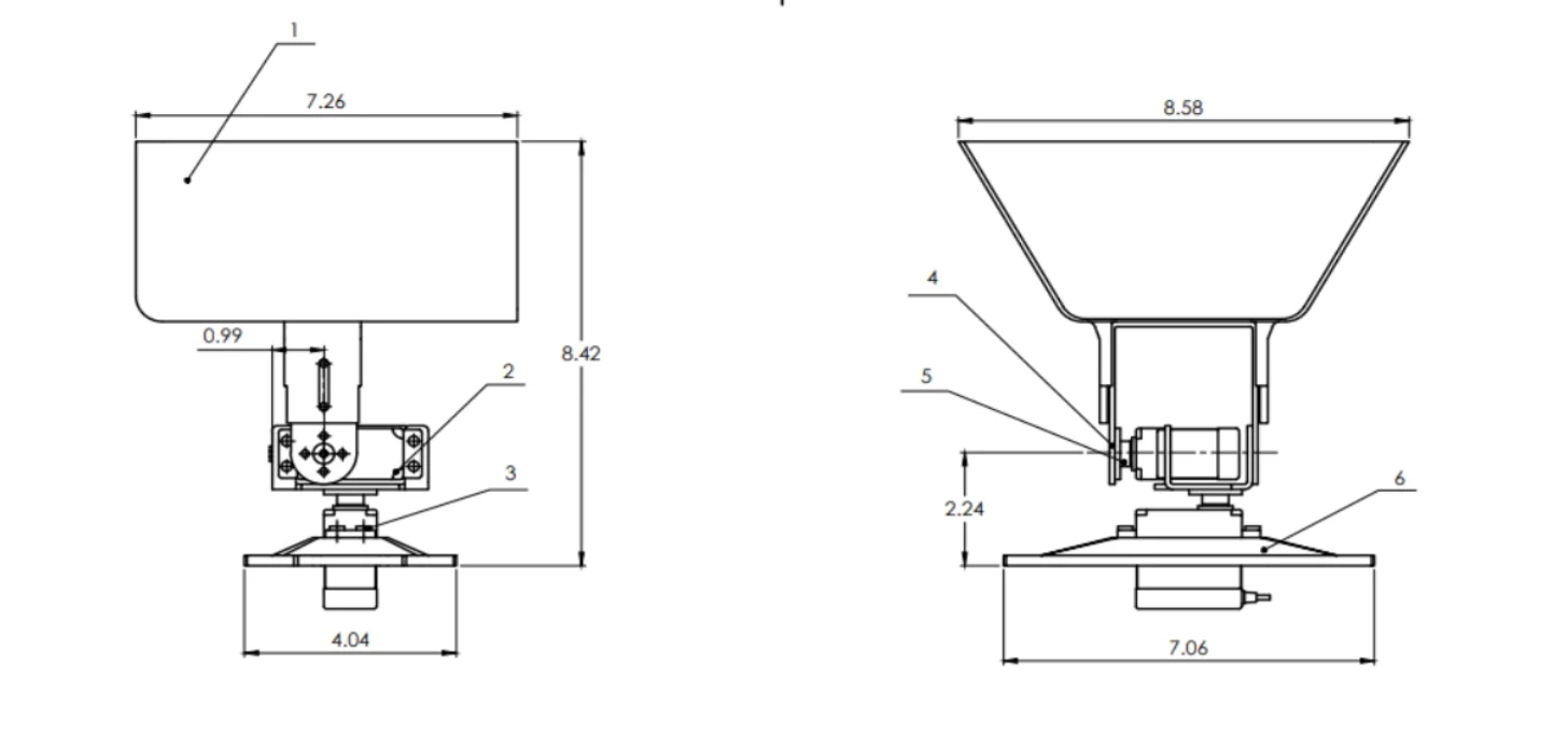 料斗组装编号示意图