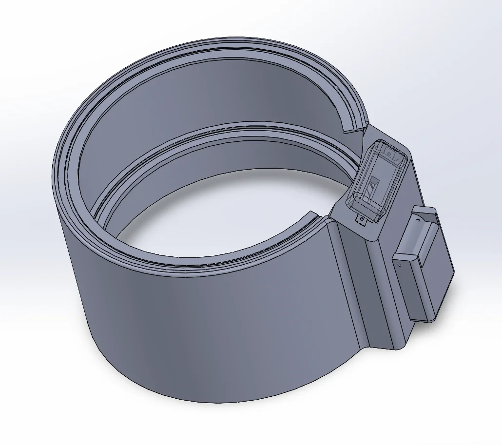 环形结构带电子元件的设备模块3D设计图